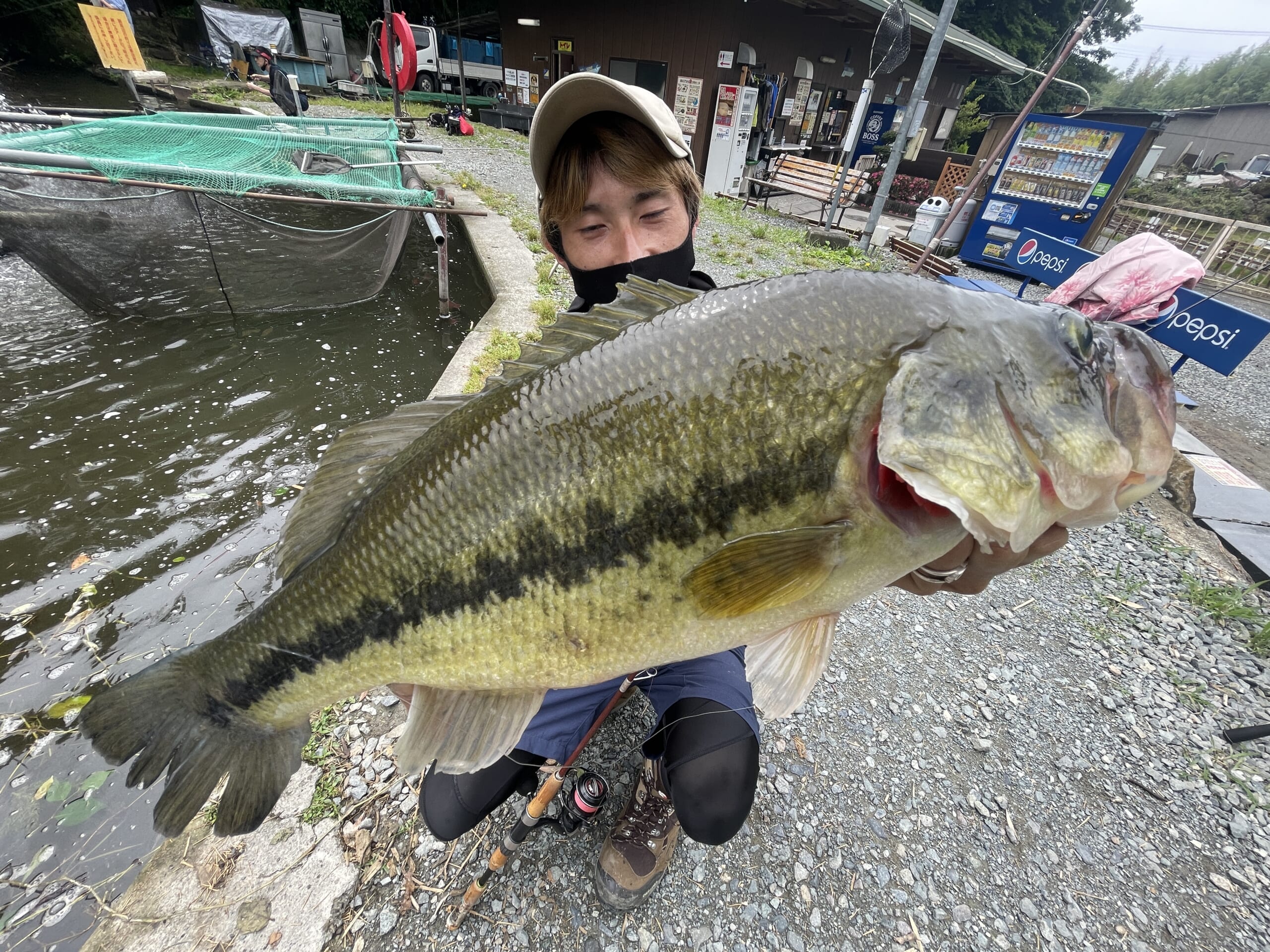 下池のブラックバス